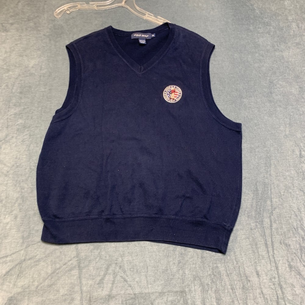 VTG Polo Ralph Lauren Golf 2005 U.S. Open Pinehurst No. 2Vest Mens XL Navy